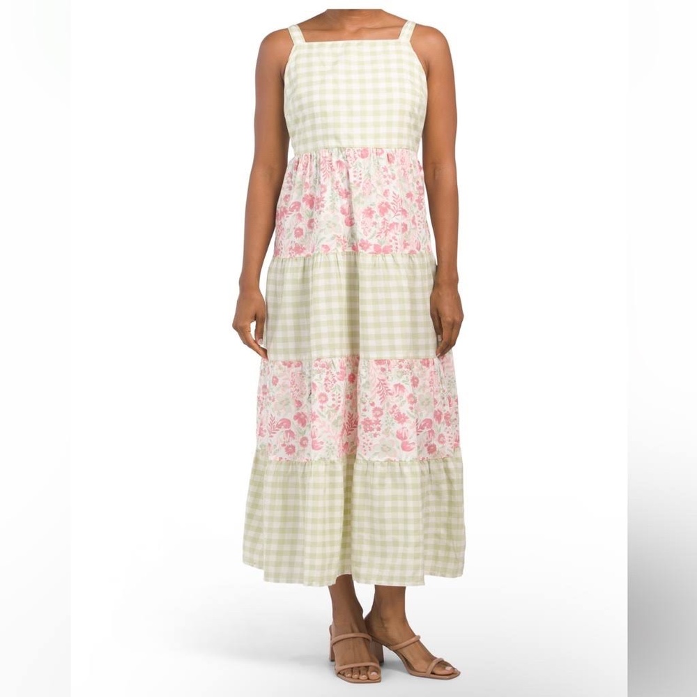 NWO Tags Rachel Zoe Strappy Mixed Print Maxi Dress